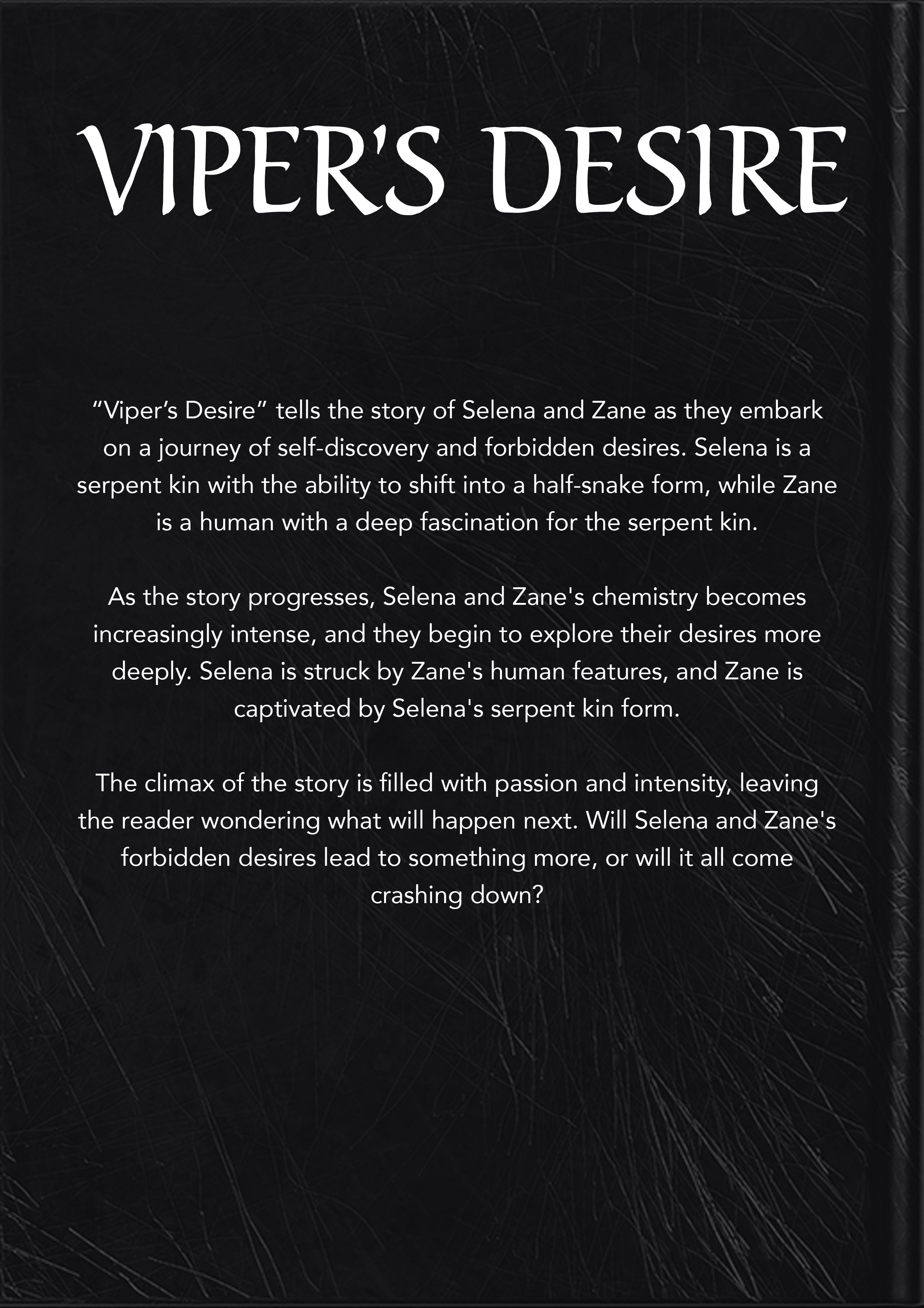 Viper's Desire - Back cover